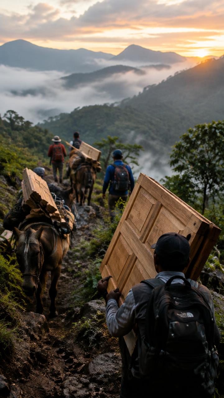 La puerta sube en mulas